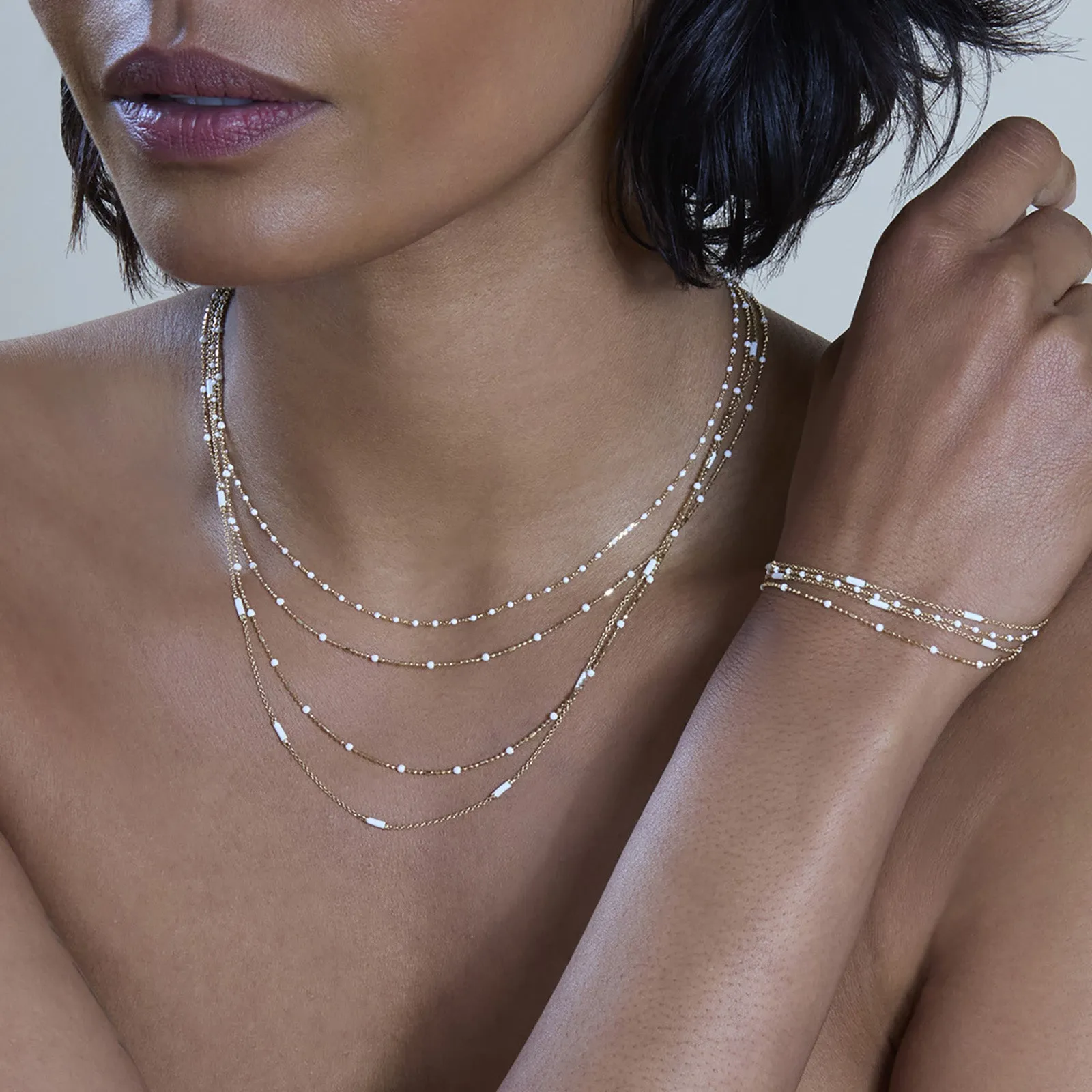 16" Blanc Tiny Dot Chain Necklace