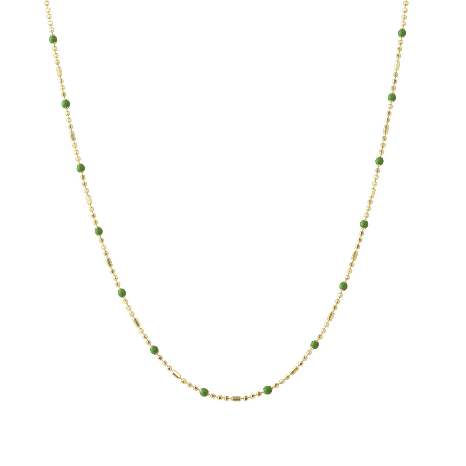 16" Kelly Green Dot Ball Chain Necklace