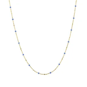 16" Lapis Dot Ball Chain Necklace