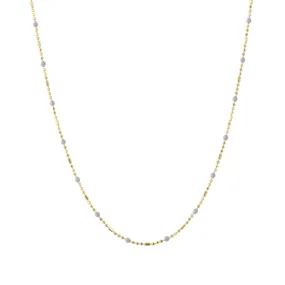 16" Lavender Dot Ball Chain Necklace