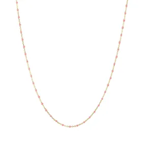 18" Coral Tiny Dot Chain Necklace