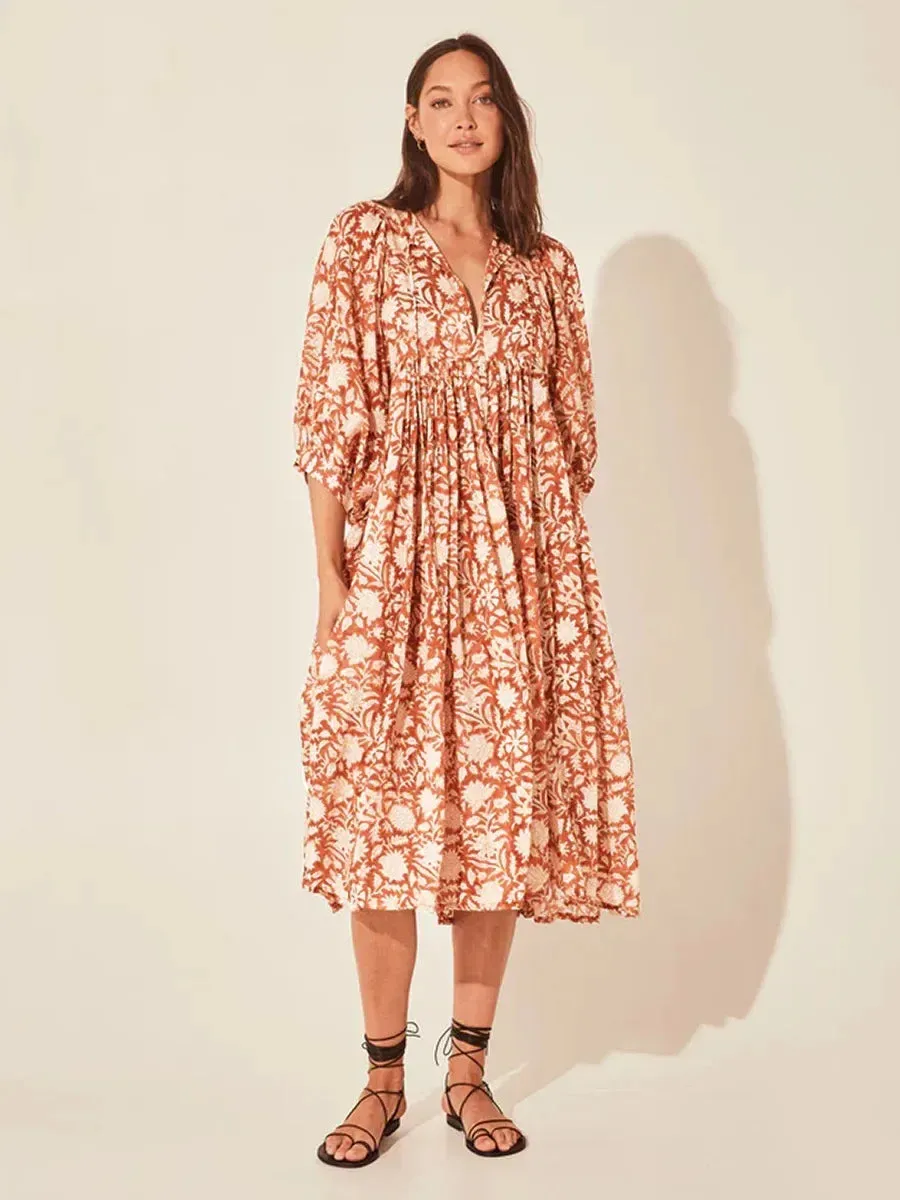 2024 Comfortable Walking Beachwear Floral Elegant Boho Dress