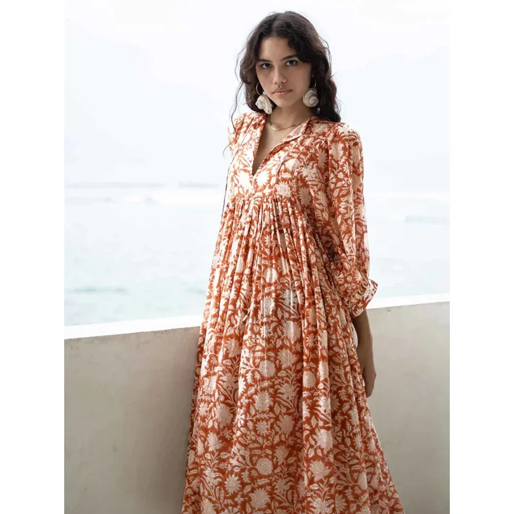 2024 Comfortable Walking Beachwear Floral Elegant Boho Dress