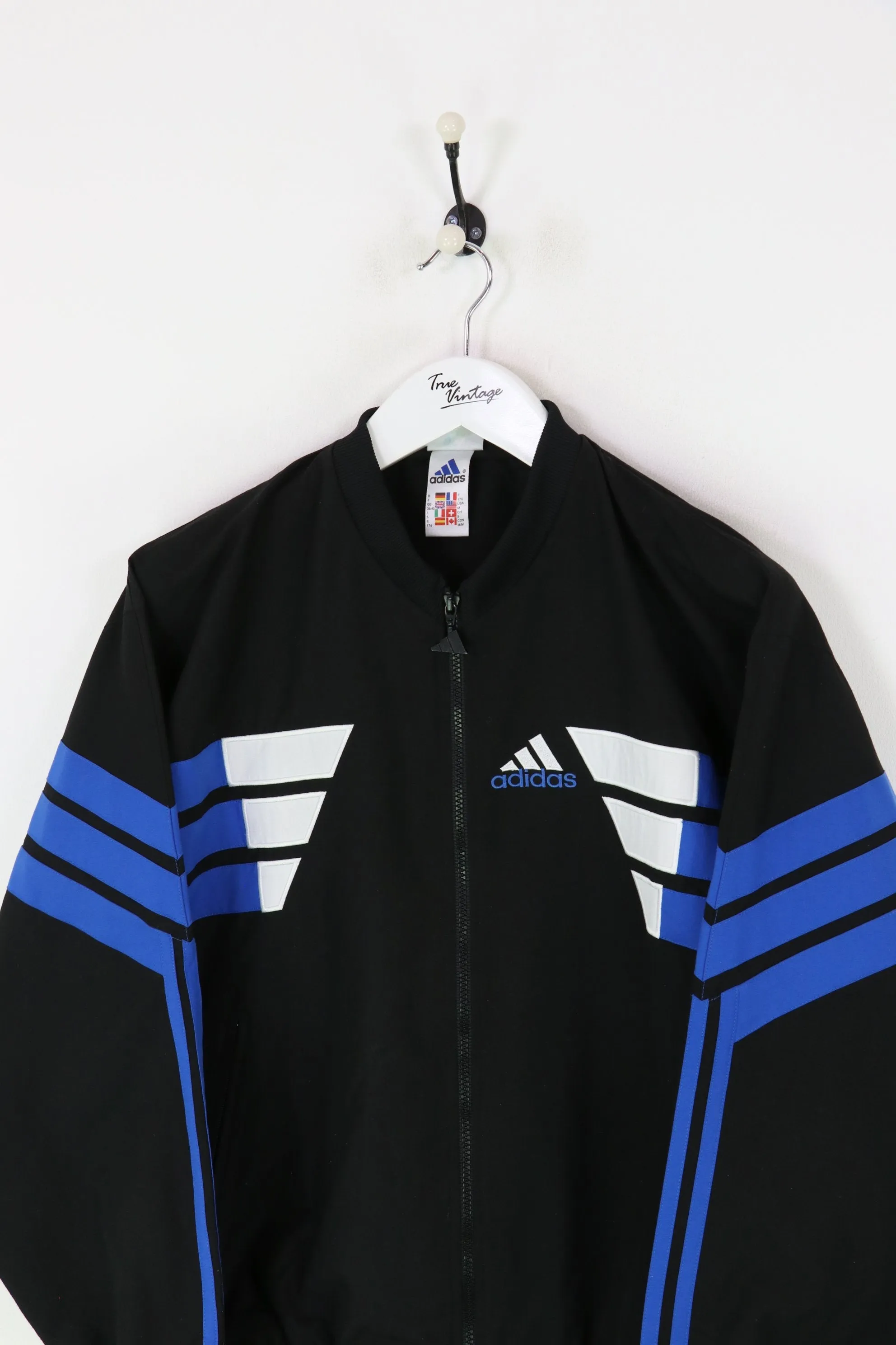 Adidas Shell Suit Jacket Black/Blue Medium
