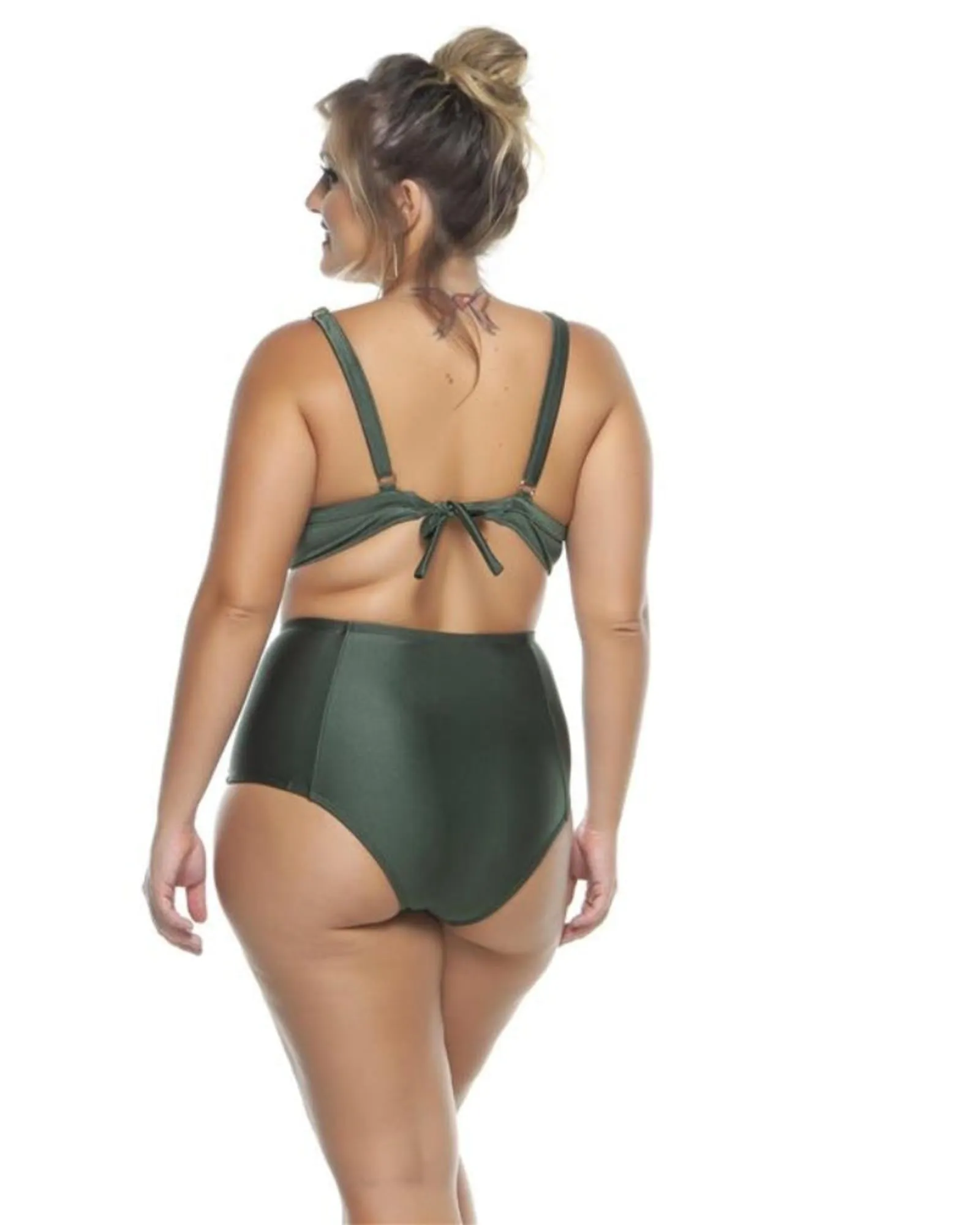 Adjustable Draped Bikini Top With Padded Cups | Alligator