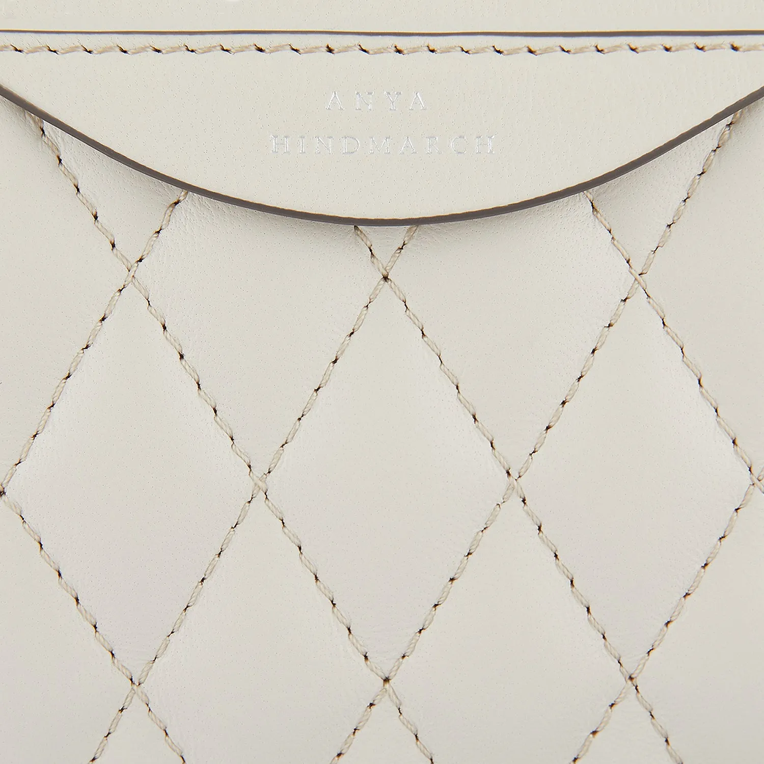 AH Quilted Double Zip Crossbody in Chalk, Sable
