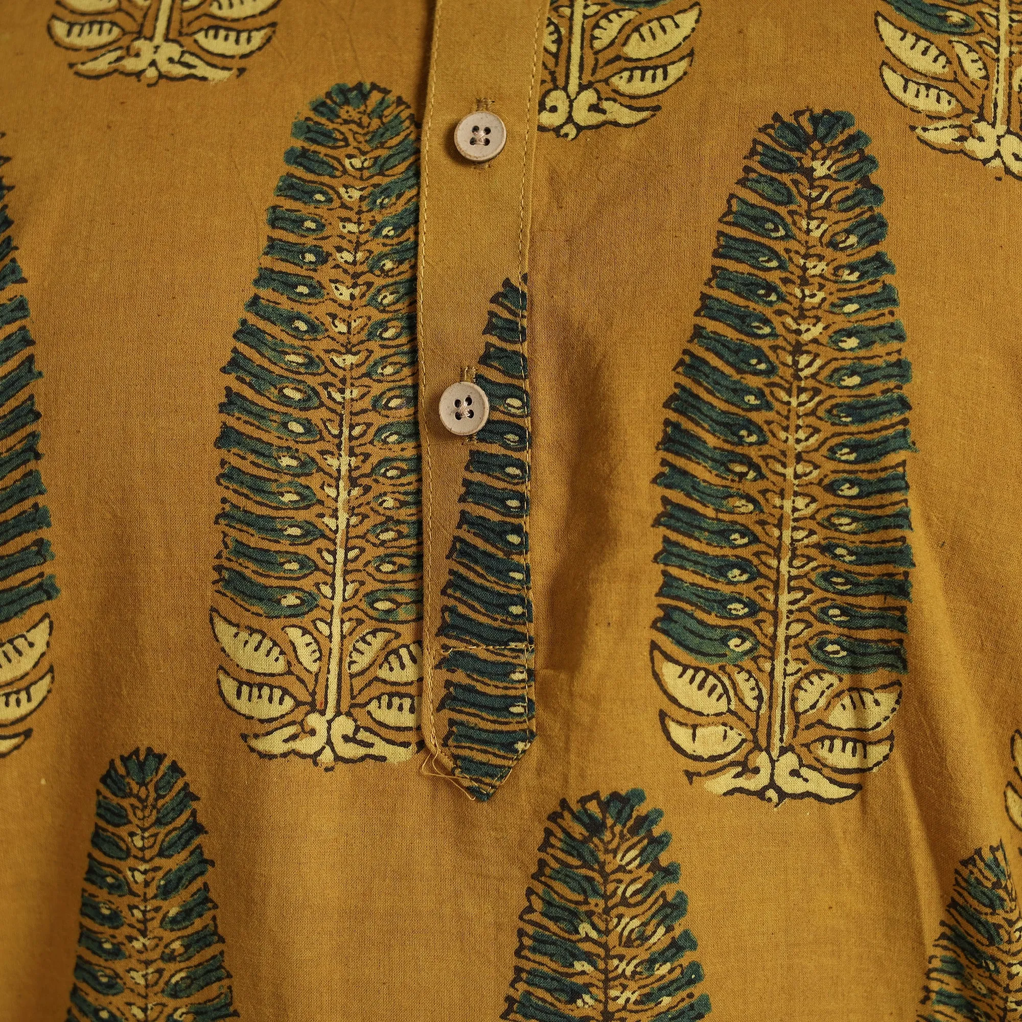 Ajrakh Block Printed Cotton Men Long Kurta 11