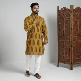 Ajrakh Block Printed Cotton Men Long Kurta 11