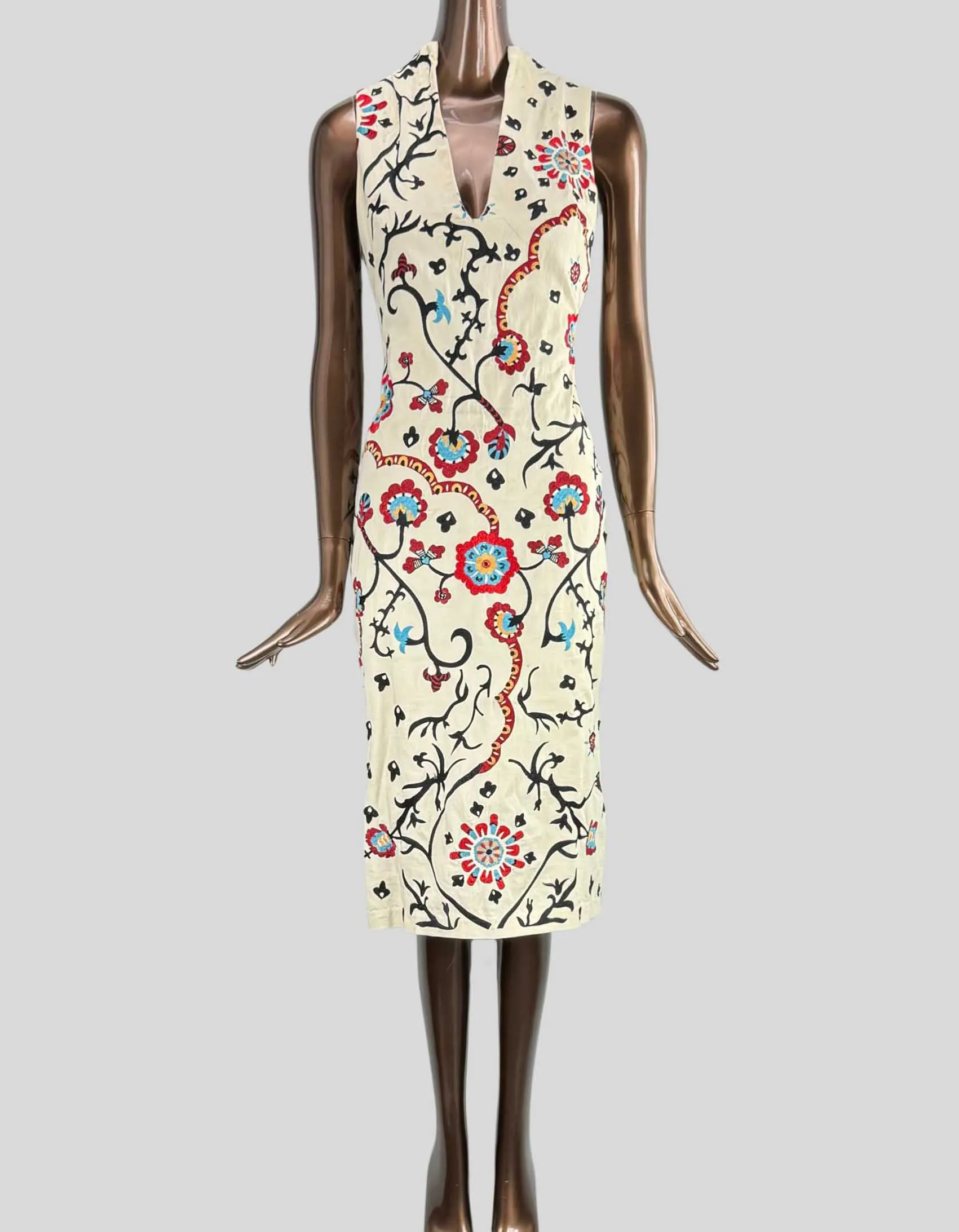 ALICE   OLIVIA Floral embroidered midi dress - 8 US