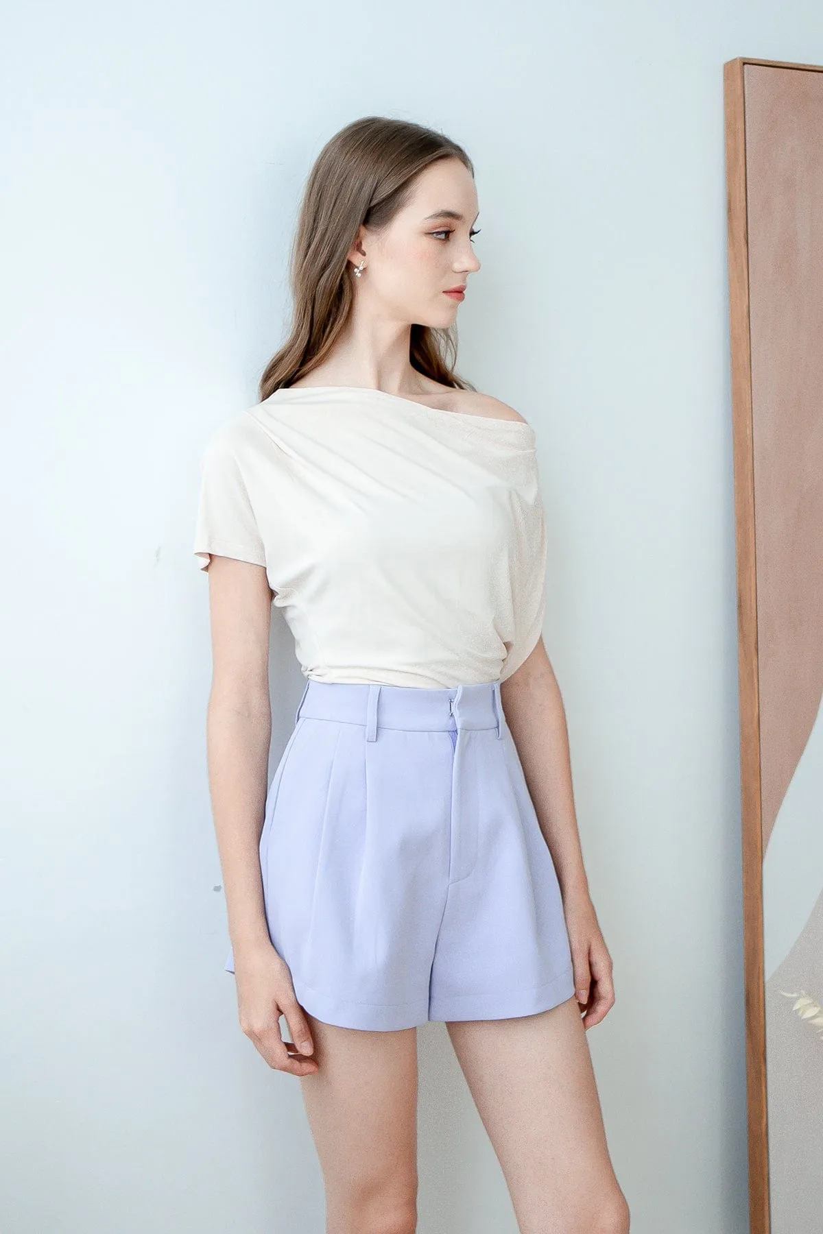 AMOURA BOAT NECK TOP IN IVORY BEIGE