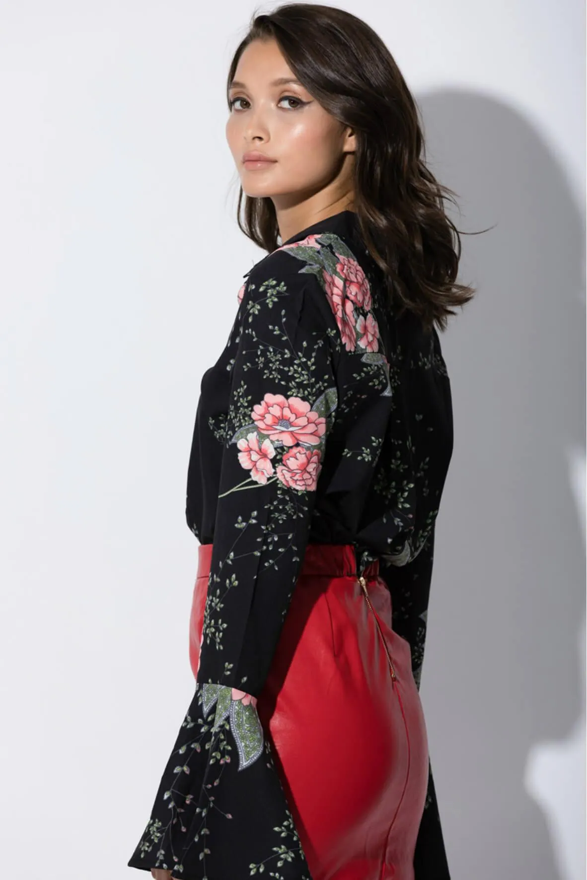 Amy Floral Button Down Blouse