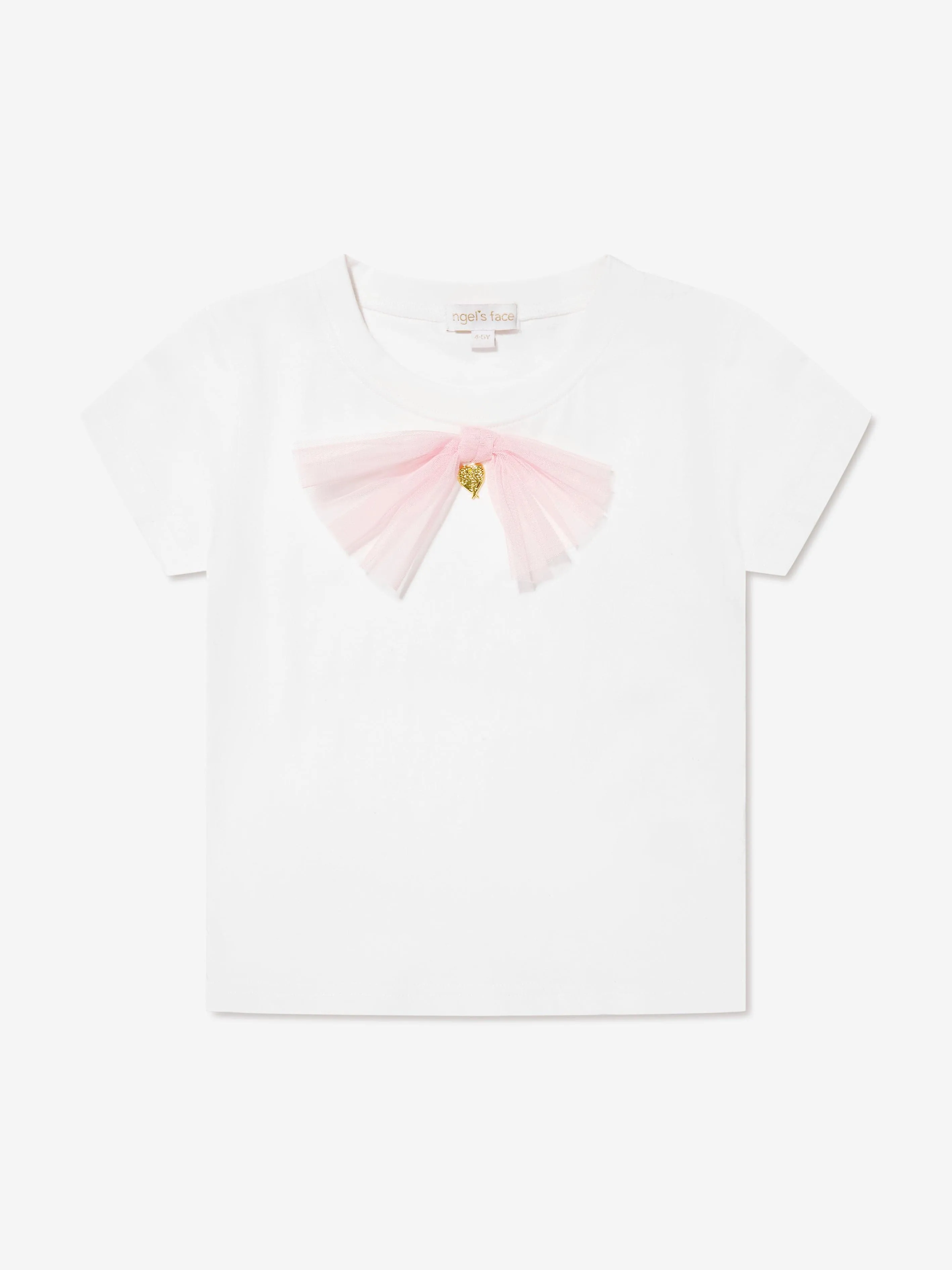 Angels Face Girls Jolie Bow T-Shirt in White
