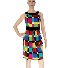 Ann Tjian for Kenar Sheath Dress - Colorblock - Sleeveless - Cotton  2P
