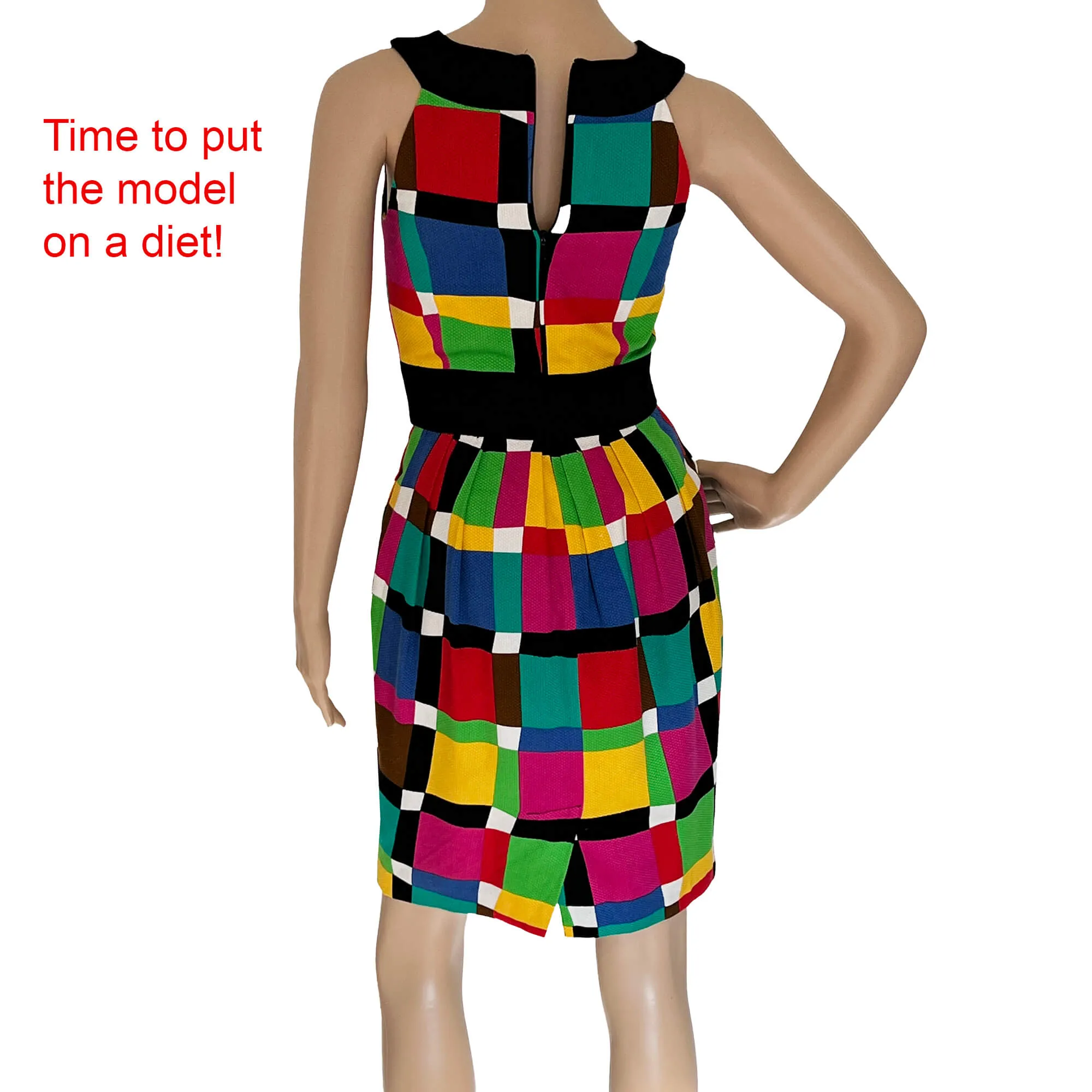 Ann Tjian for Kenar Sheath Dress - Colorblock - Sleeveless - Cotton  2P