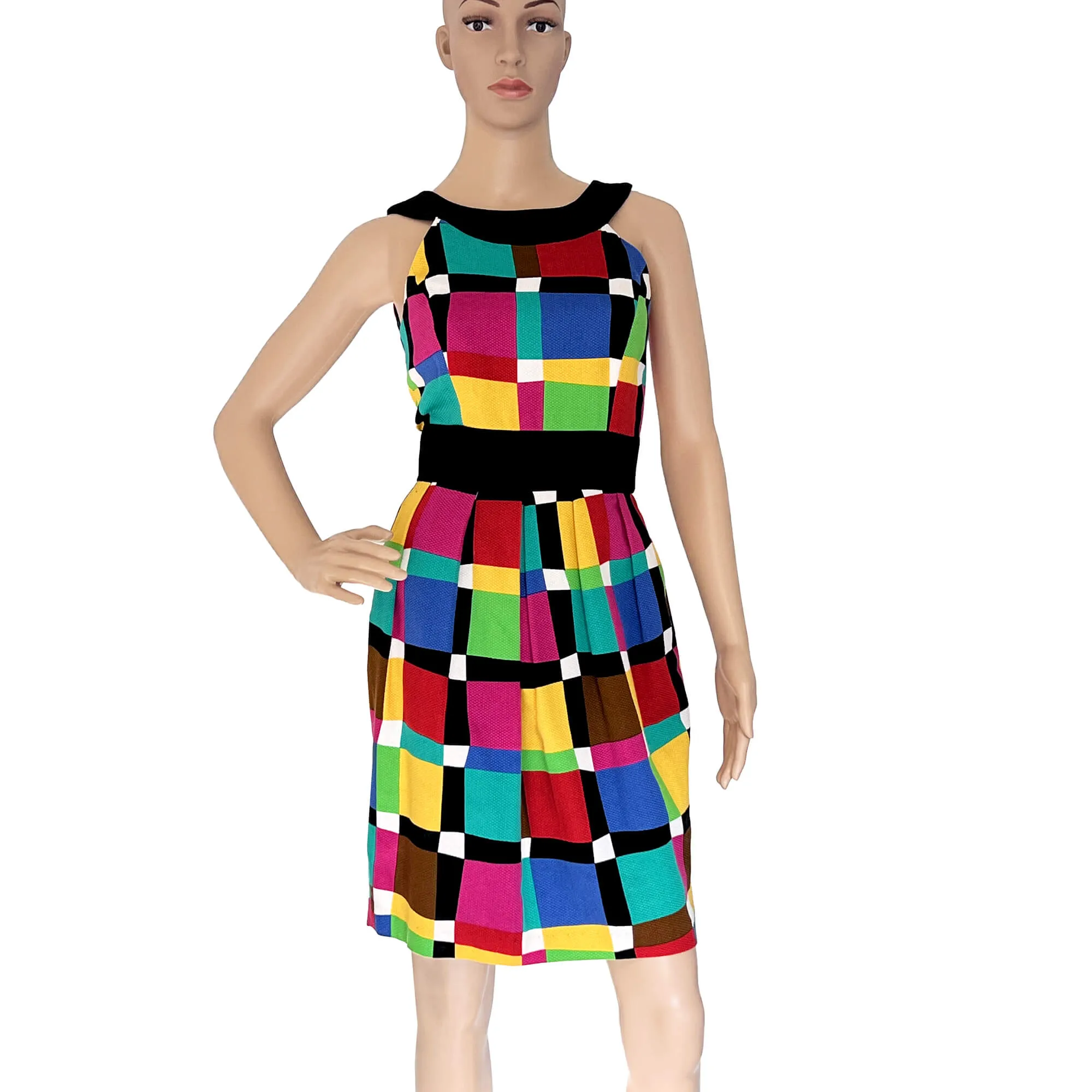 Ann Tjian for Kenar Sheath Dress - Colorblock - Sleeveless - Cotton  2P