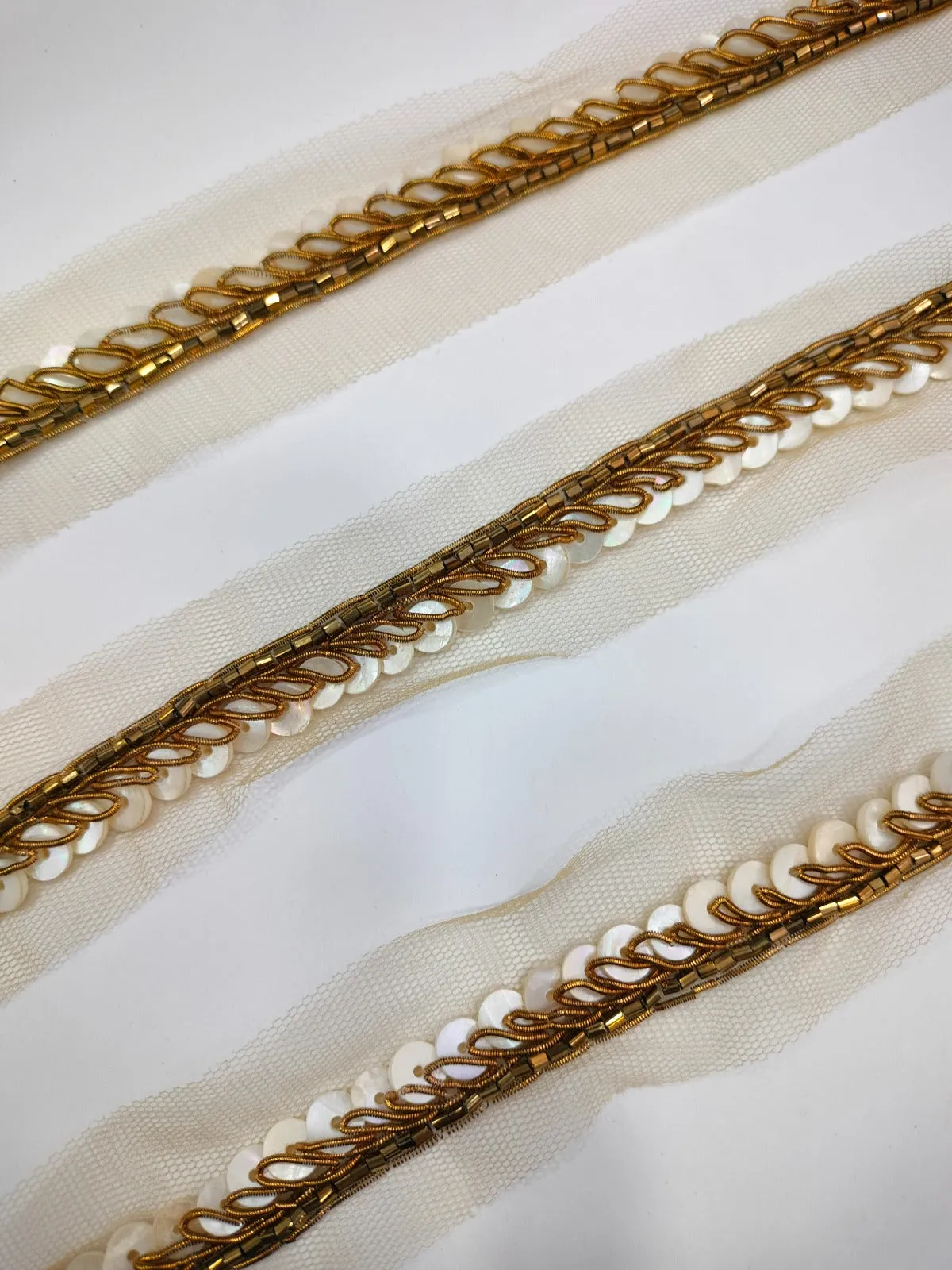 Antique Gold Embellished Handwork Trim