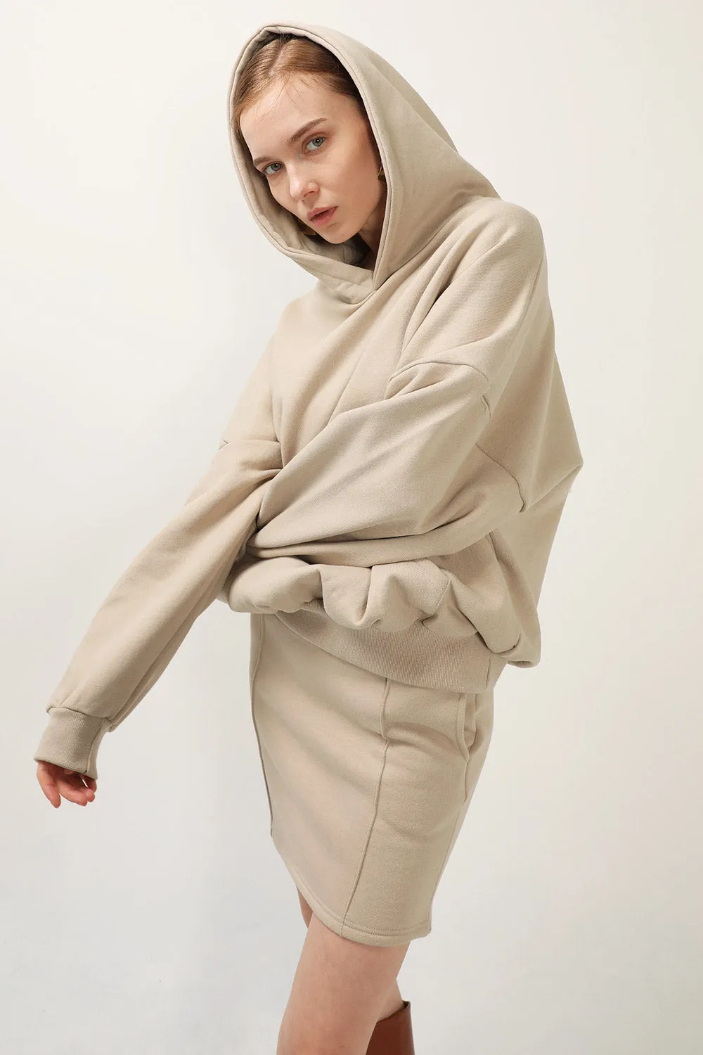 Aria Sweat Hoodie And Skirt Set