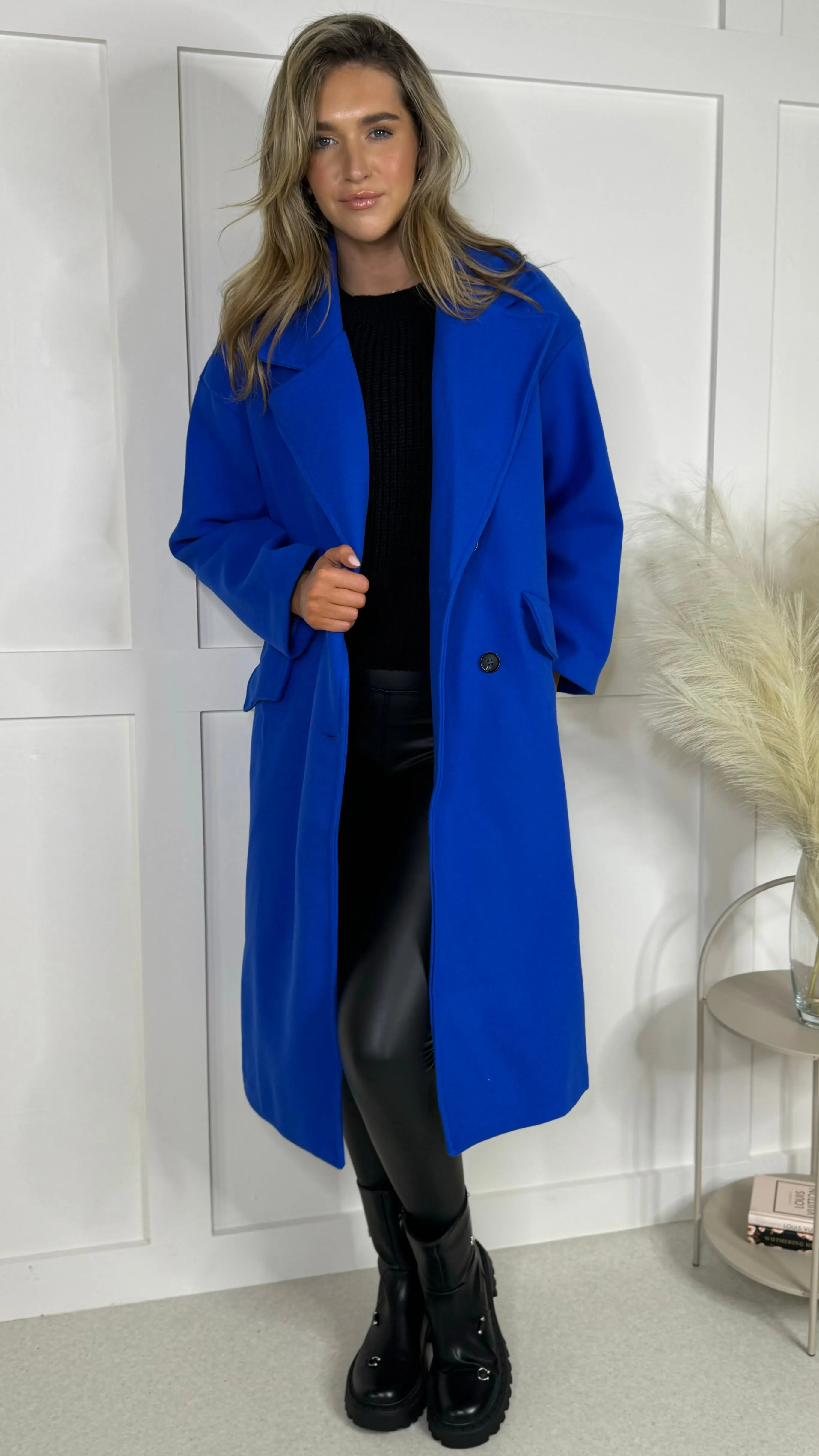 Arielle Blue Midi Length Coat