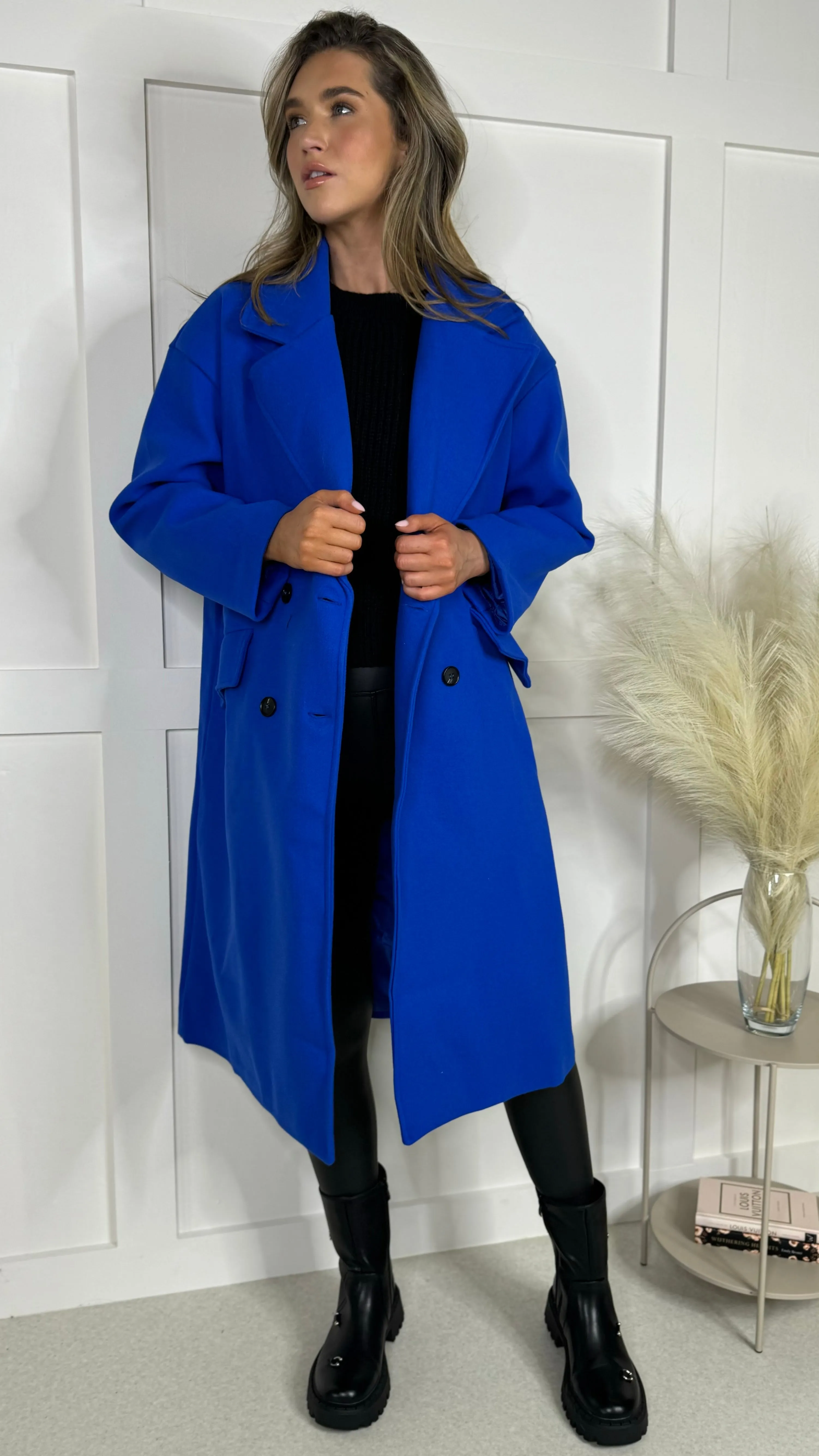 Arielle Blue Midi Length Coat