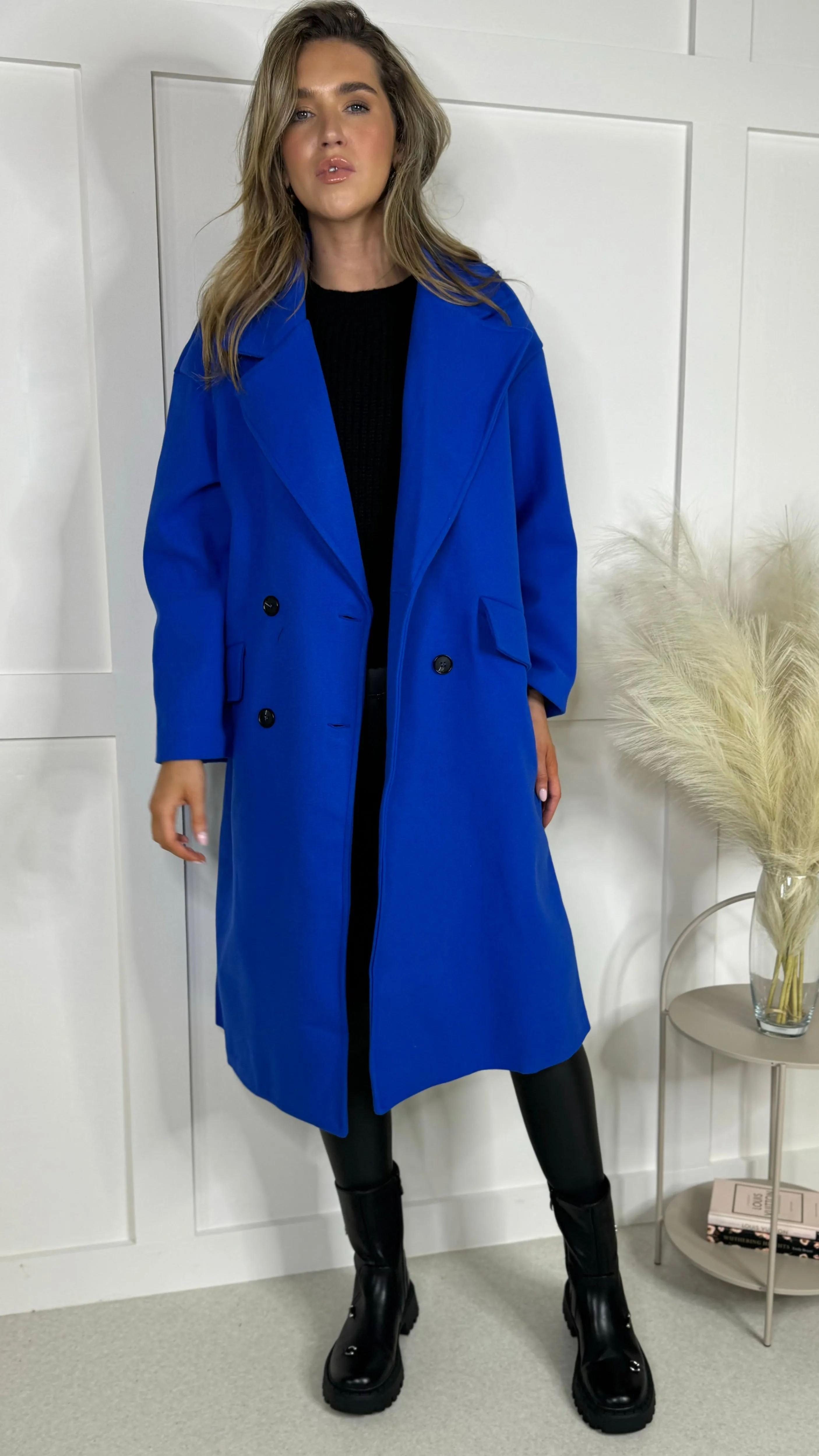 Arielle Blue Midi Length Coat