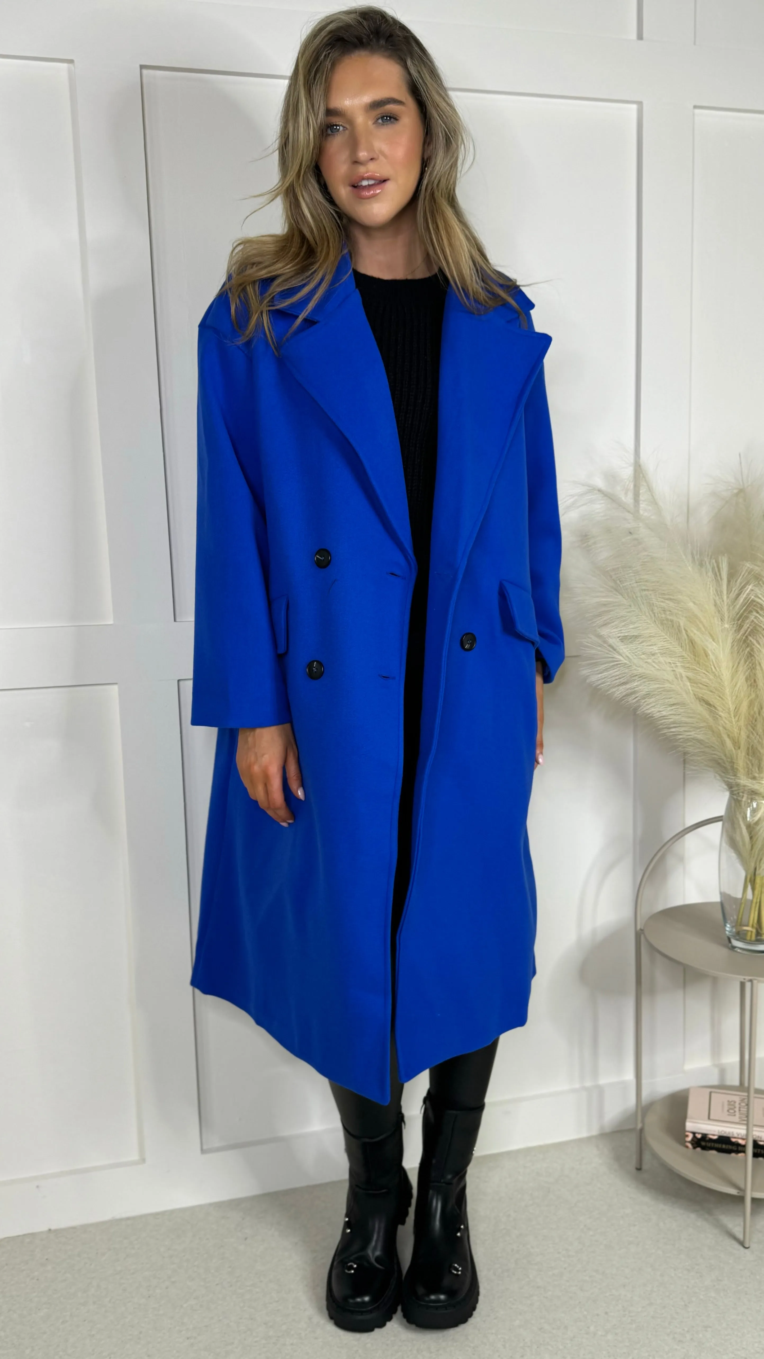 Arielle Blue Midi Length Coat