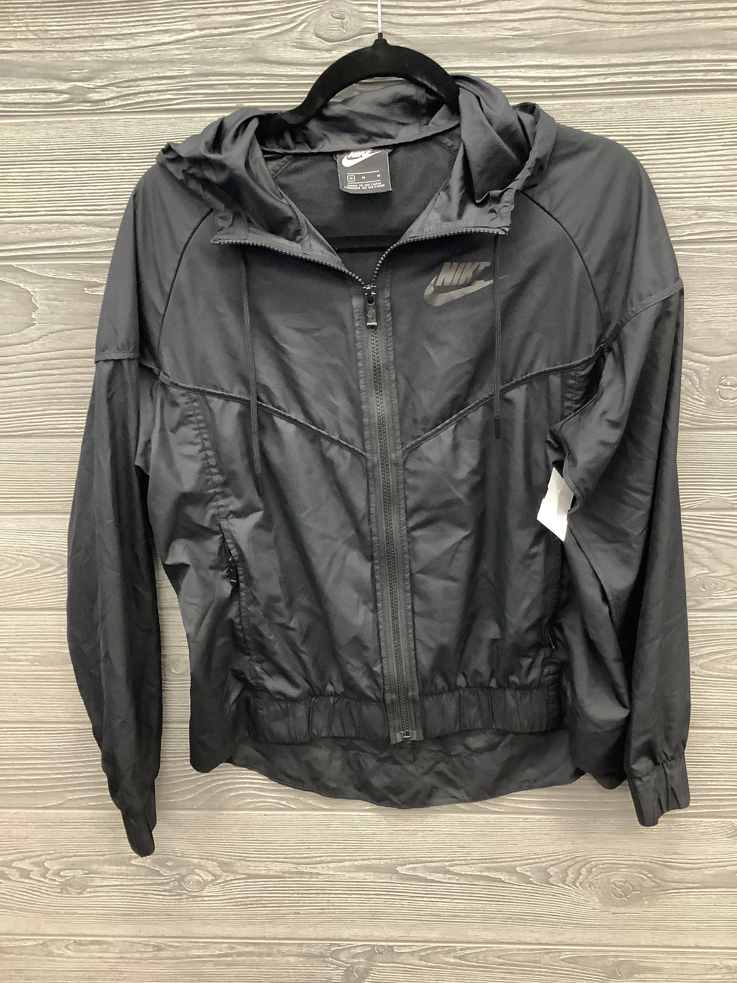 Athletic Jacket By Nike Apparel In Black, Size: M