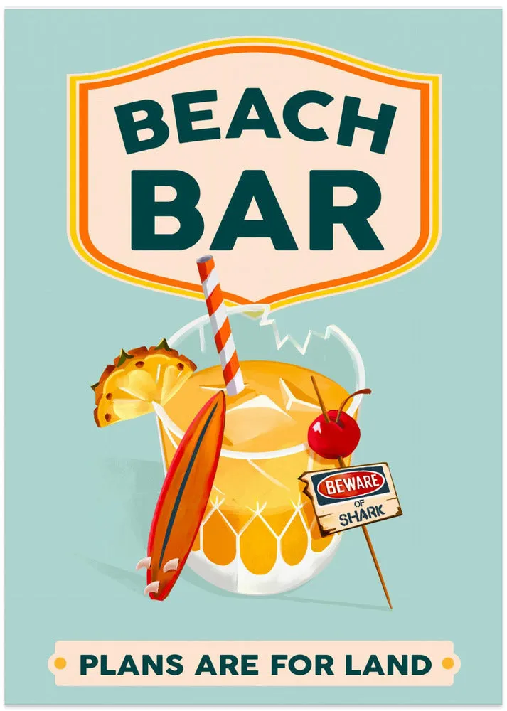 Beach Bar Summer Tropical Cocktail Bar Art , By Brett Gramse