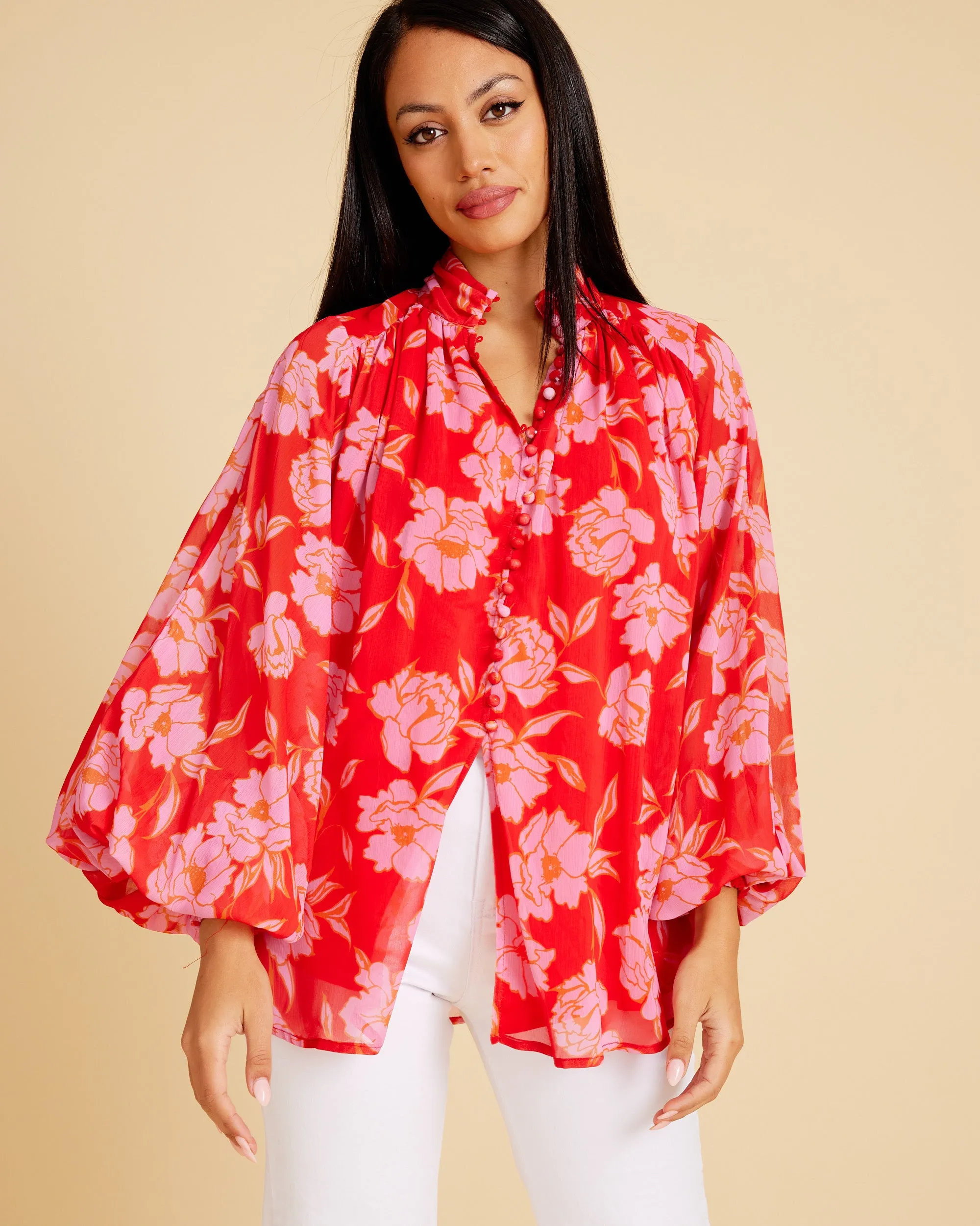 Bell Top - Red Print