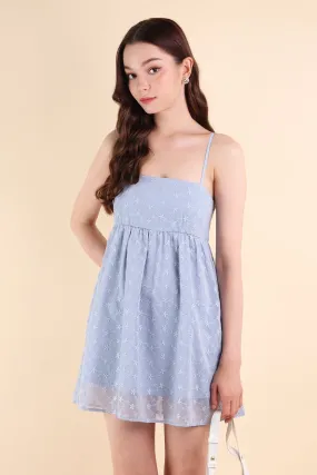 BELLUNA FLORAL EMBROIDERY V5 DRESS IN PERIWINKLE