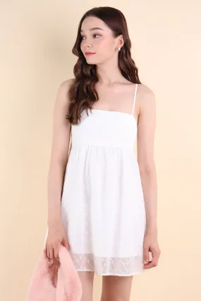 BELLUNA FLORAL EMBROIDERY V5 DRESS IN WHITE