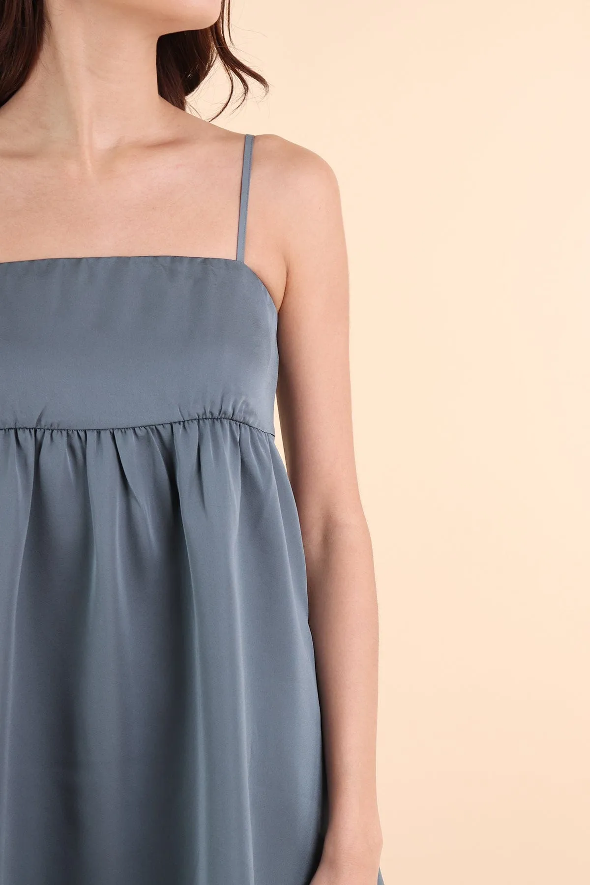 BELLUNA V3 SATIN DRESS IN TEAL