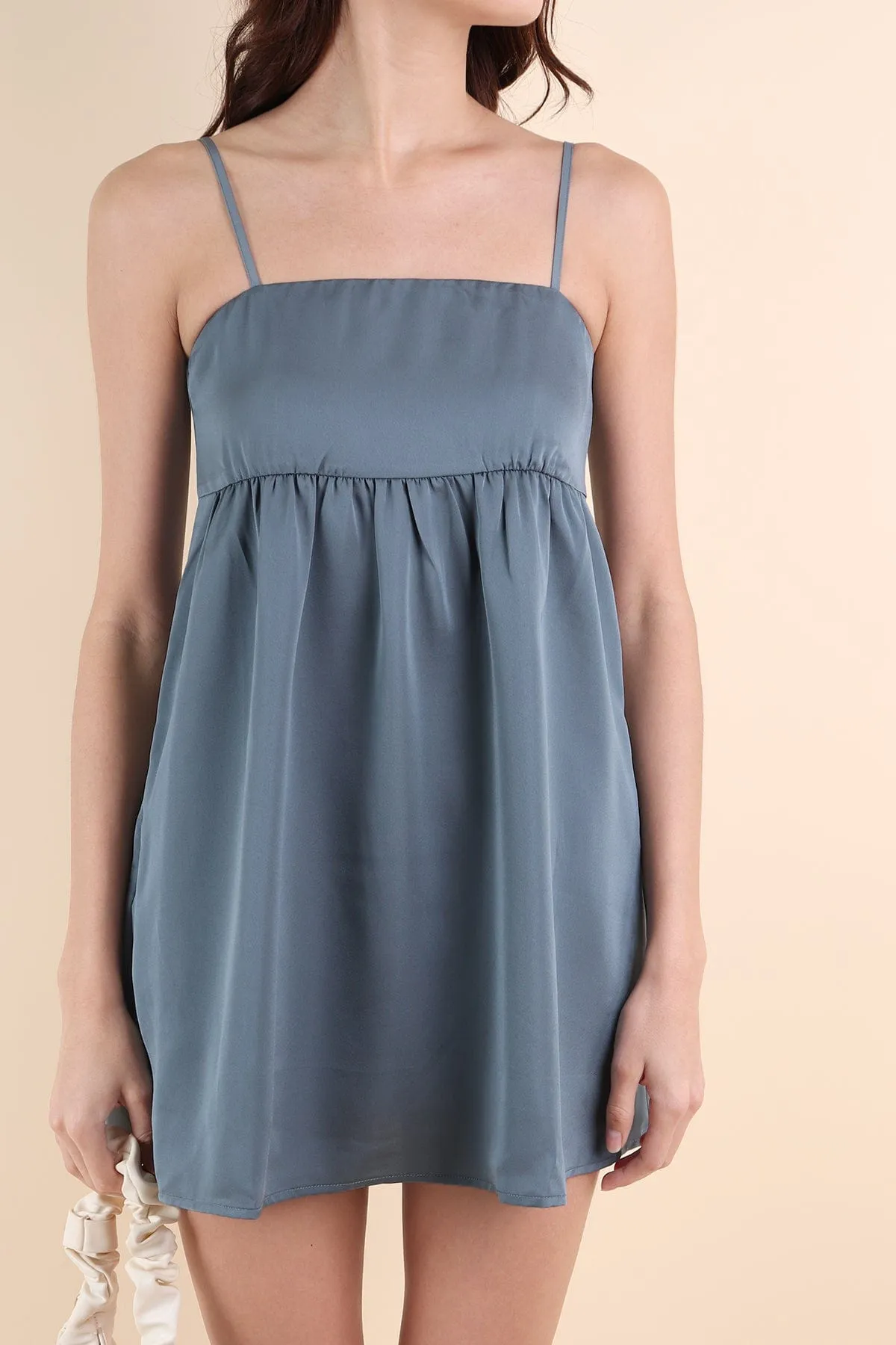 BELLUNA V3 SATIN DRESS IN TEAL