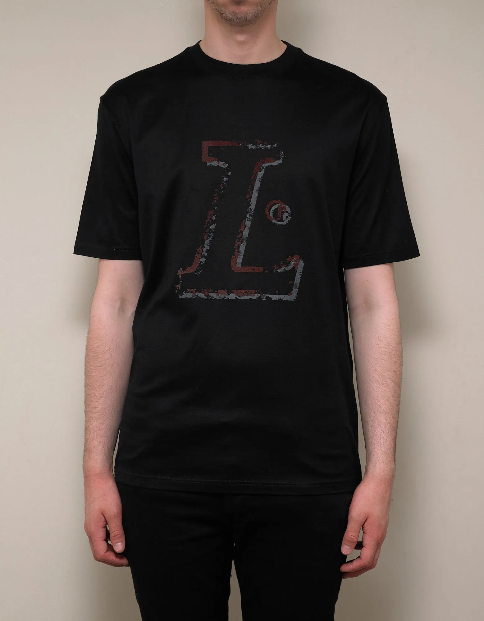Black L Print T-Shirt -