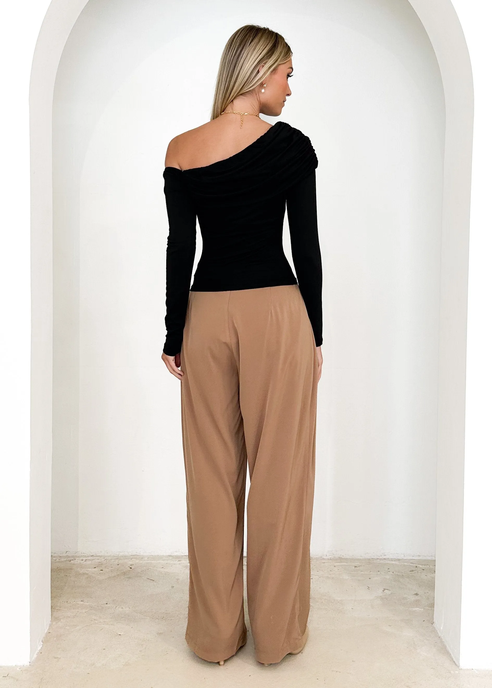 Blime One Shoulder Top - Black