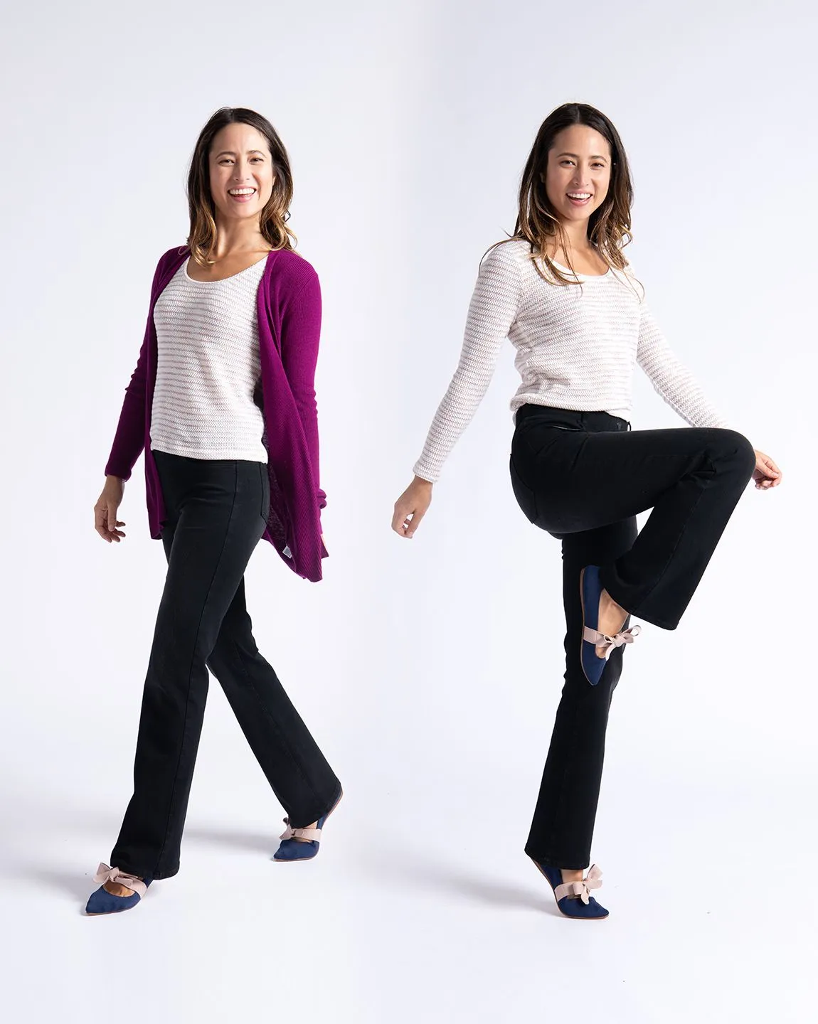 Boot-Cut | 4-Pocket Betabrand Yoga Denim (Washed Black)