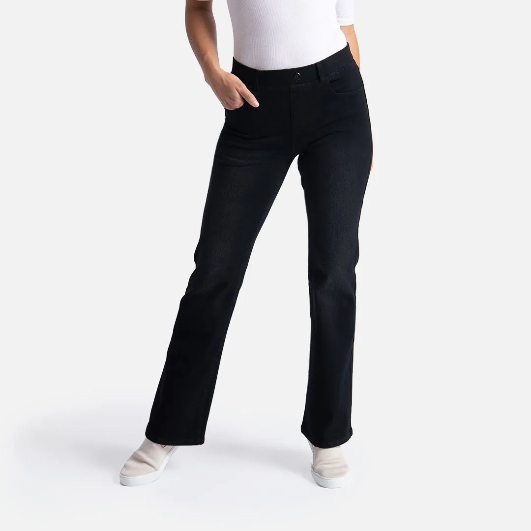 Boot-Cut | 4-Pocket Betabrand Yoga Denim (Washed Black)