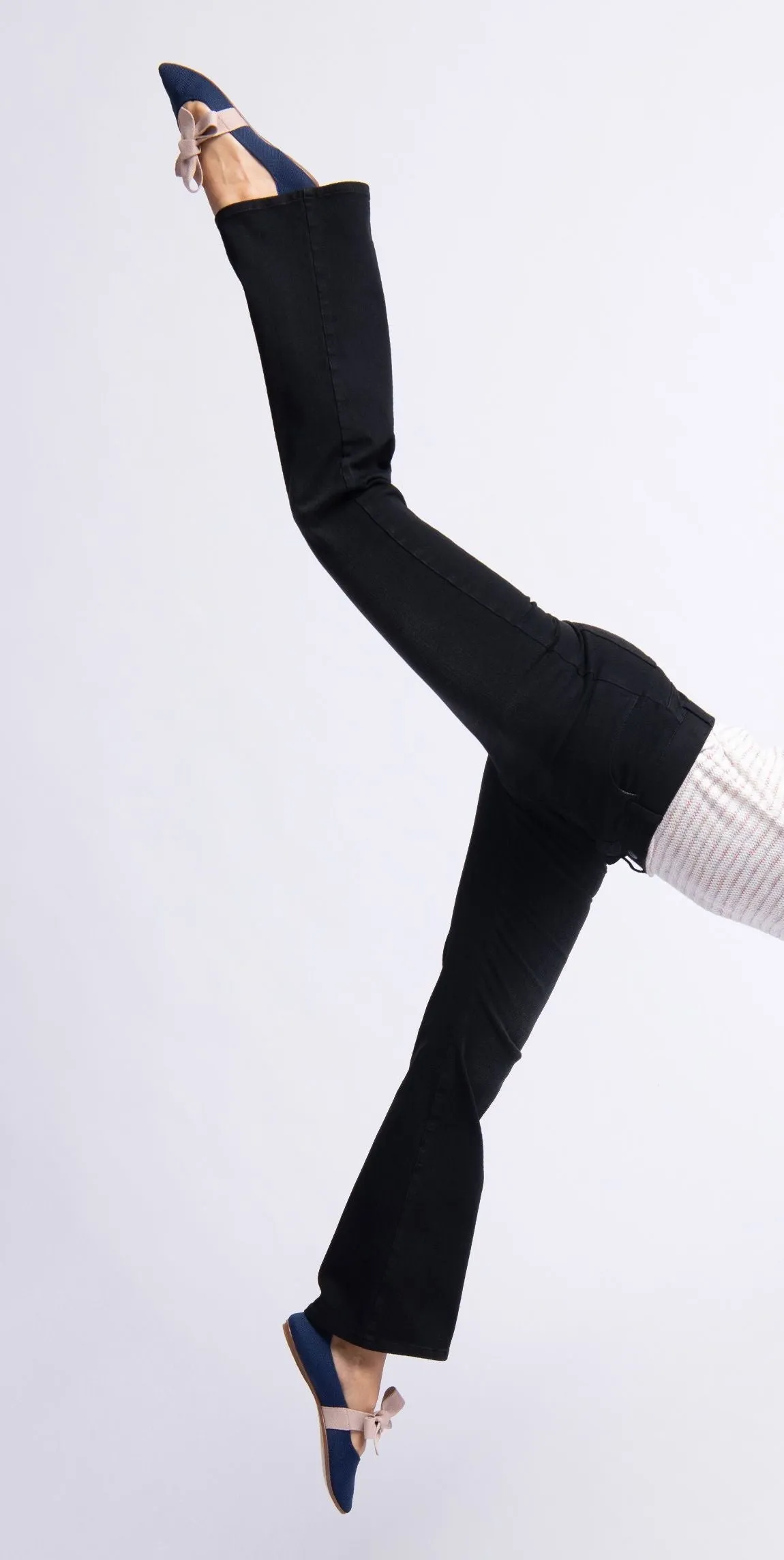 Boot-Cut | 4-Pocket Betabrand Yoga Denim (Washed Black)