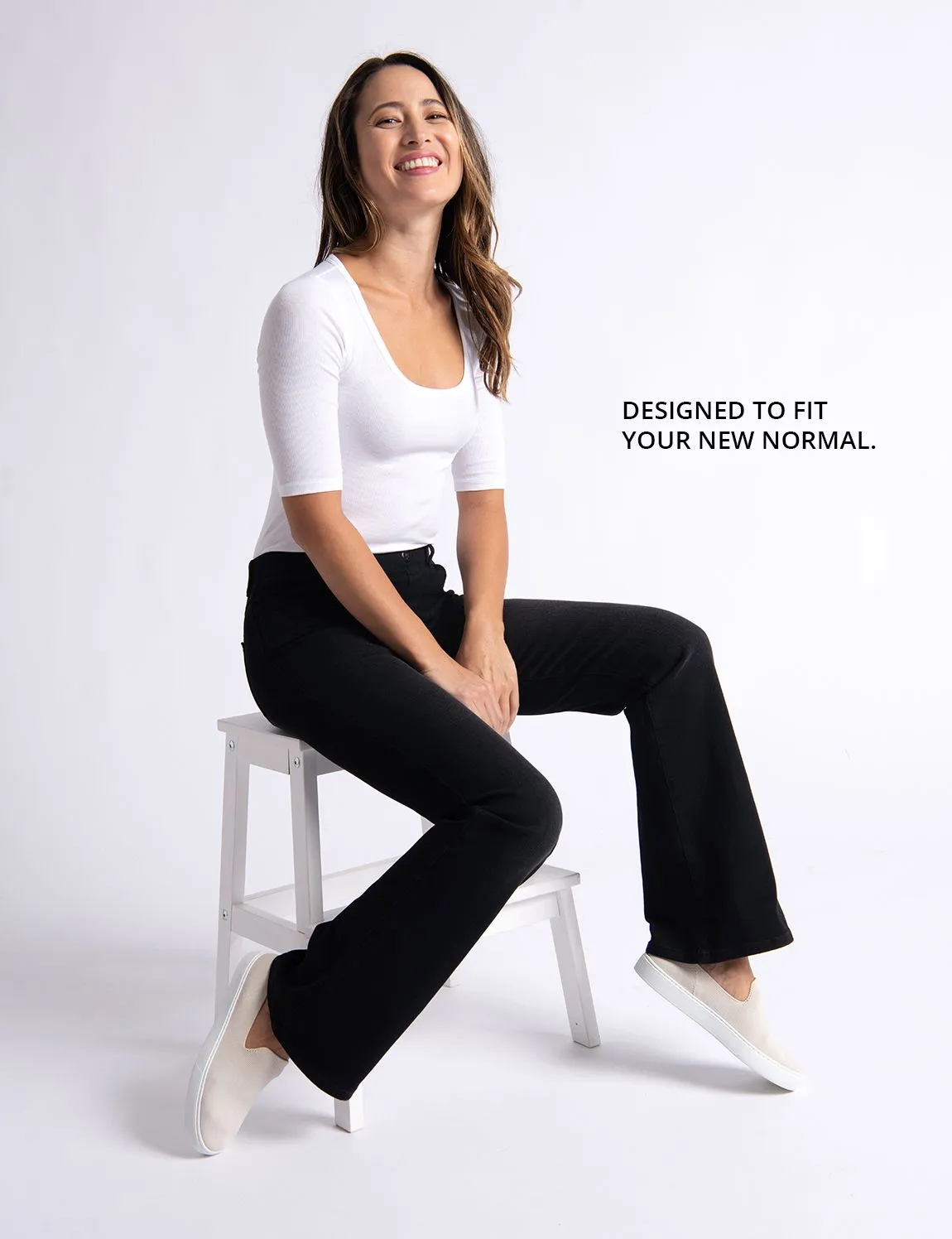 Boot-Cut | 4-Pocket Betabrand Yoga Denim (Washed Black)