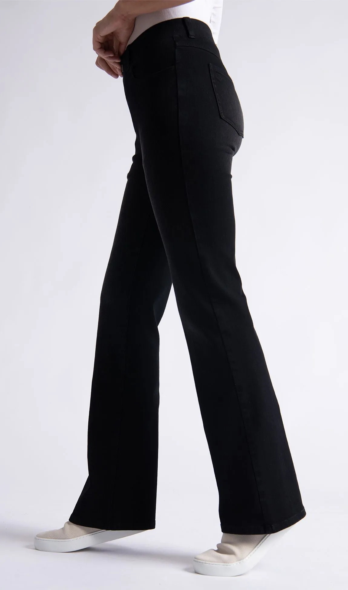 Boot-Cut | 4-Pocket Betabrand Yoga Denim (Washed Black)