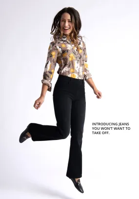 Boot-Cut | 4-Pocket Betabrand Yoga Denim (Washed Black)