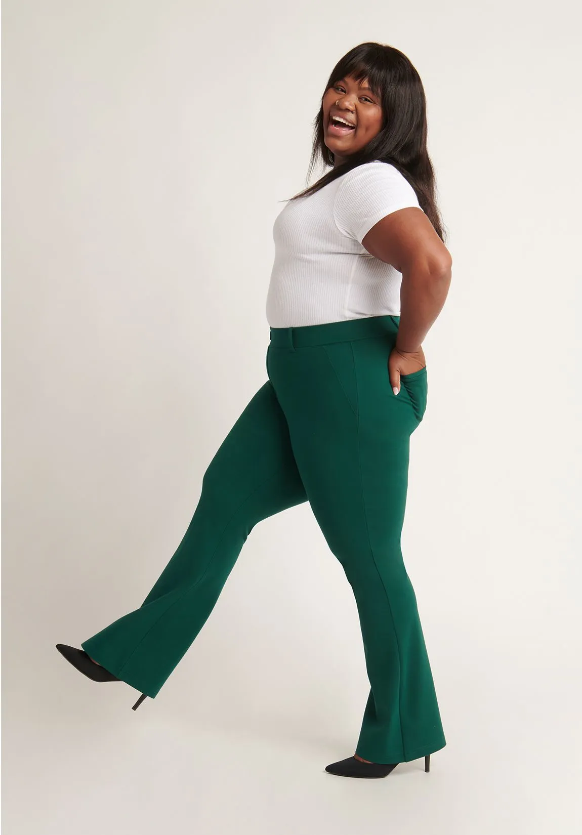 Boot Cut | Two-Pocket Dress Pant Yoga Pants (Botanical)