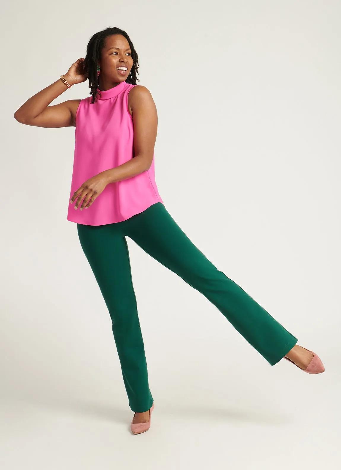 Boot Cut | Two-Pocket Dress Pant Yoga Pants (Botanical)