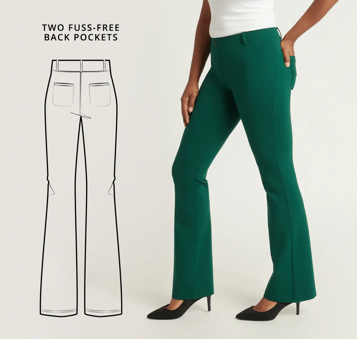 Boot Cut | Two-Pocket Dress Pant Yoga Pants (Botanical)