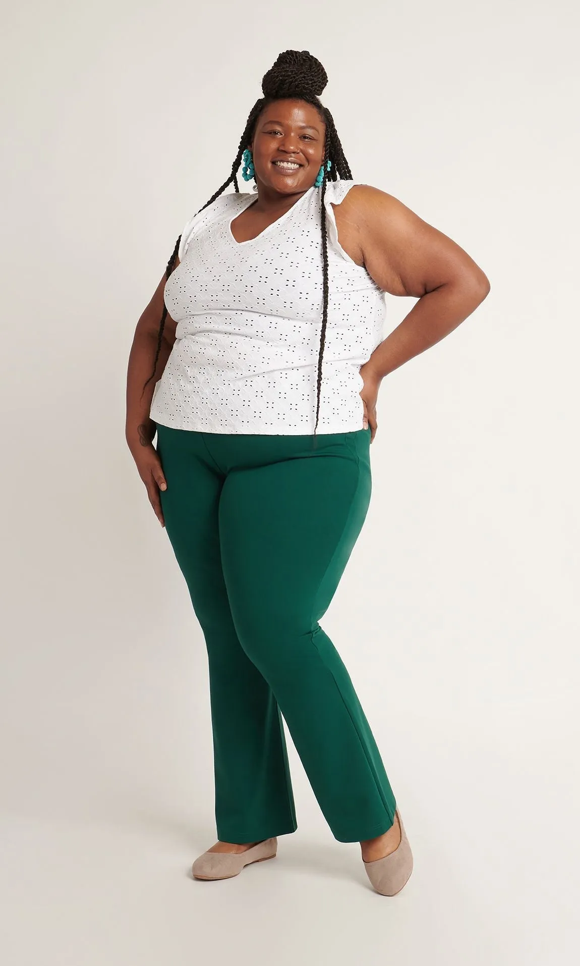 Boot Cut | Two-Pocket Dress Pant Yoga Pants (Botanical)