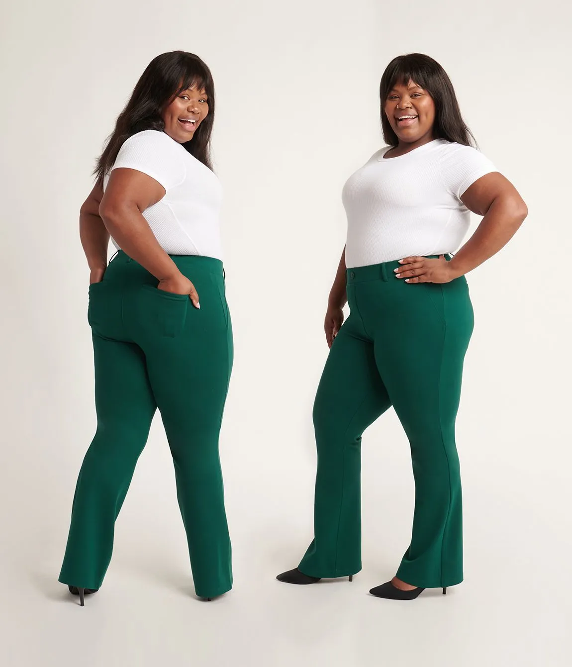 Boot Cut | Two-Pocket Dress Pant Yoga Pants (Botanical)