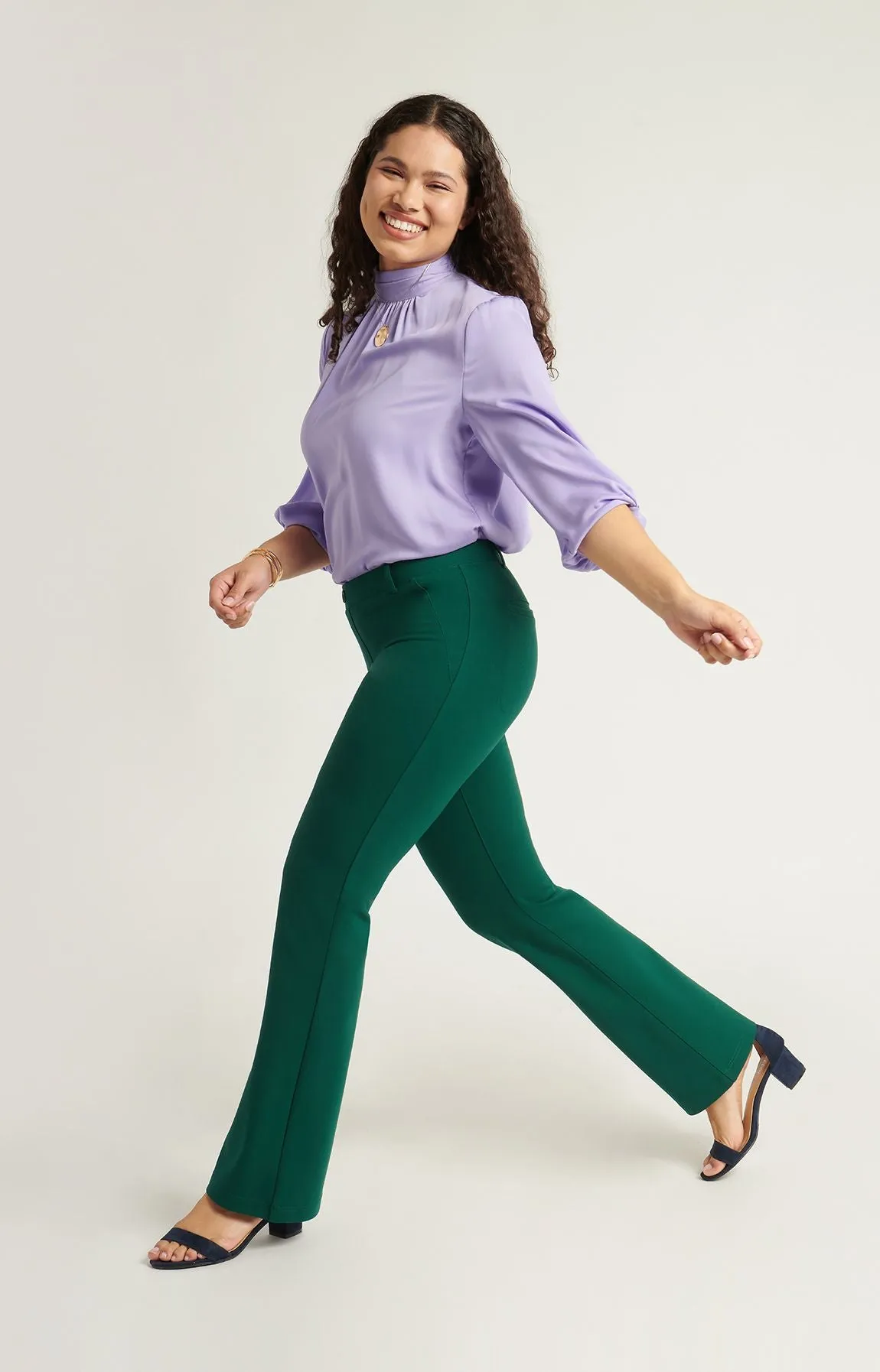 Boot Cut | Two-Pocket Dress Pant Yoga Pants (Botanical)