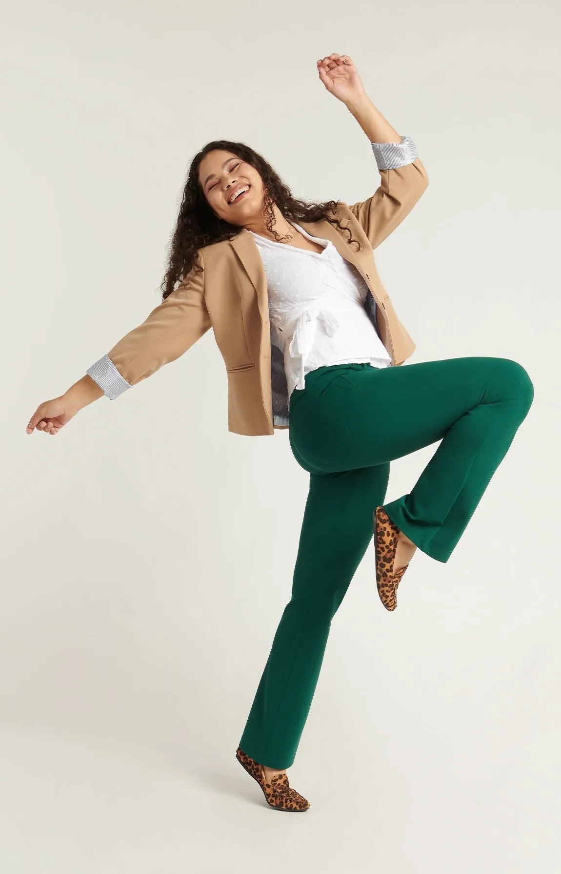 Boot Cut | Two-Pocket Dress Pant Yoga Pants (Botanical)