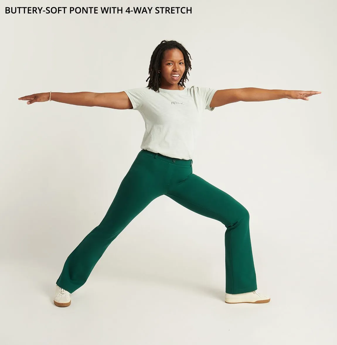 Boot Cut | Two-Pocket Dress Pant Yoga Pants (Botanical)