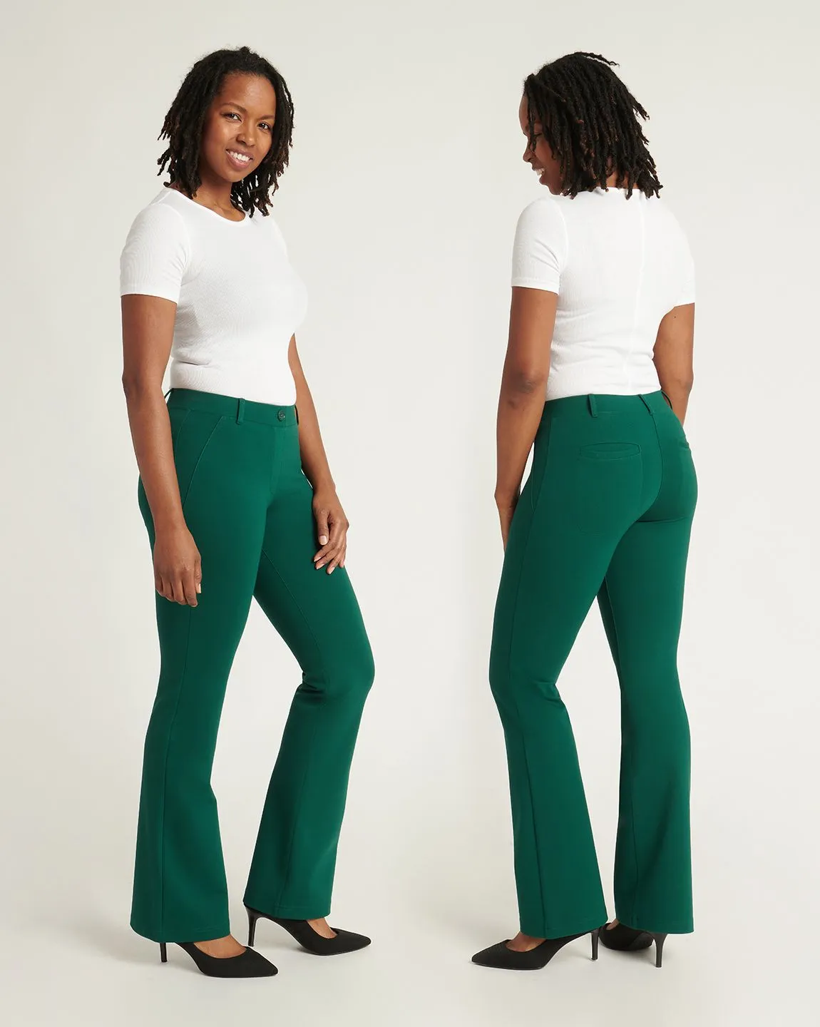 Boot Cut | Two-Pocket Dress Pant Yoga Pants (Botanical)