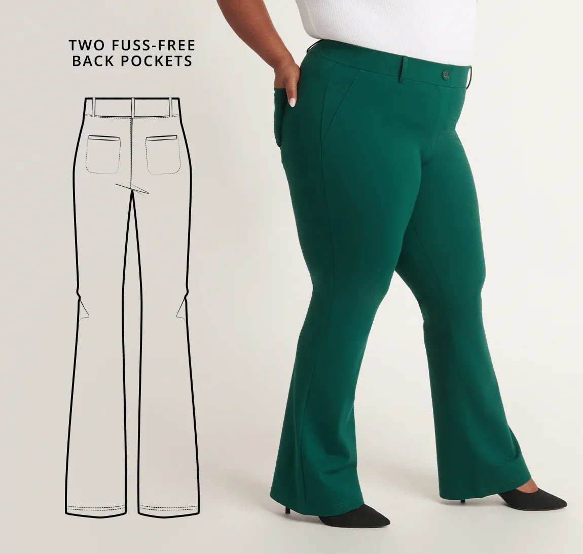 Boot Cut | Two-Pocket Dress Pant Yoga Pants (Botanical)
